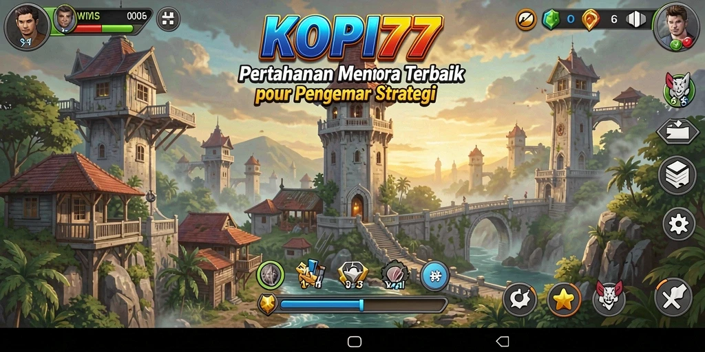 Tampilan aksi seru dalam permainan Tower Defense KOPI77.