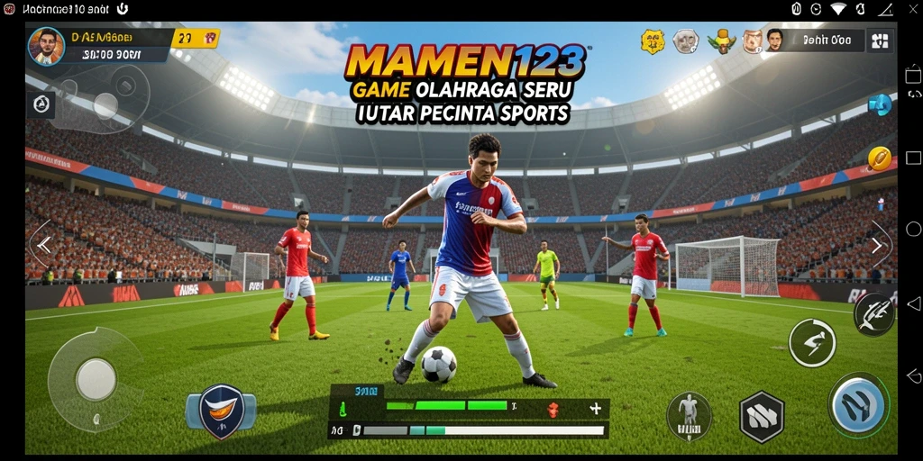 Tampilan gameplay MAMEN123 yang menampilkan aksi olahraga yang seru.