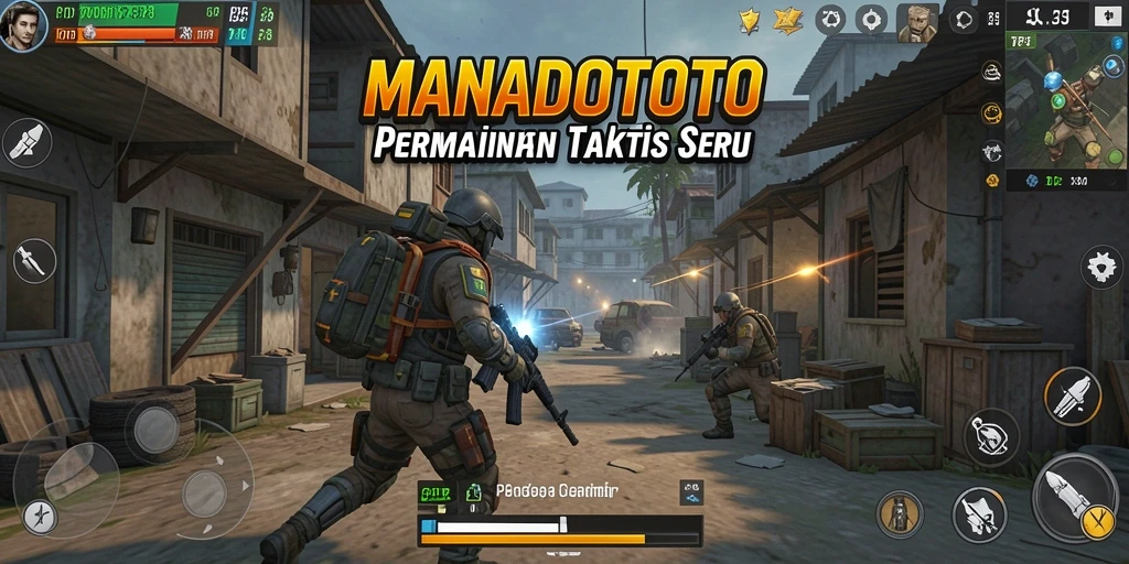 Tangkapan layar utama MANADOTOTO menampilkan aksi seru dalam gameplay TPS.