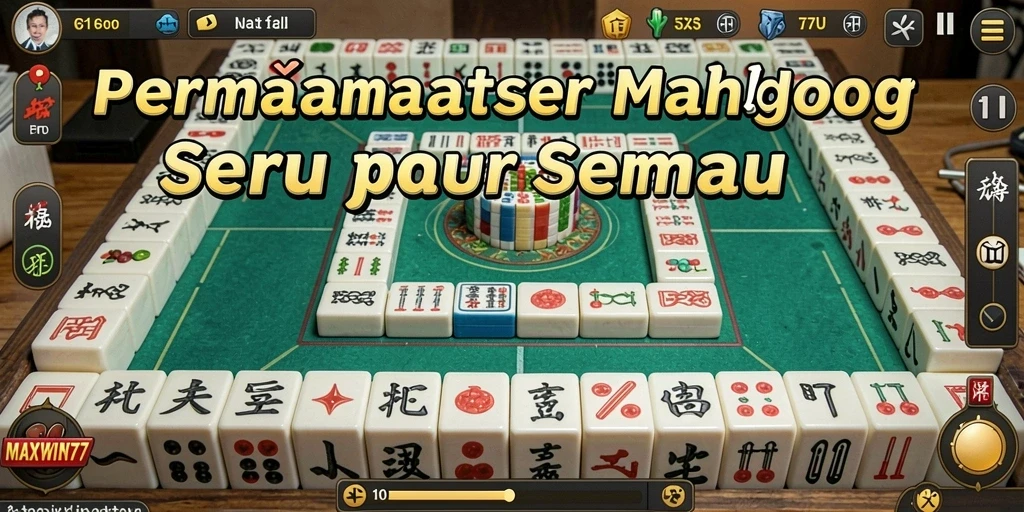 Tampilan gameplay <strong>MAXWIN77</strong> yang seru dan menantang dalam bermain Mahjong.