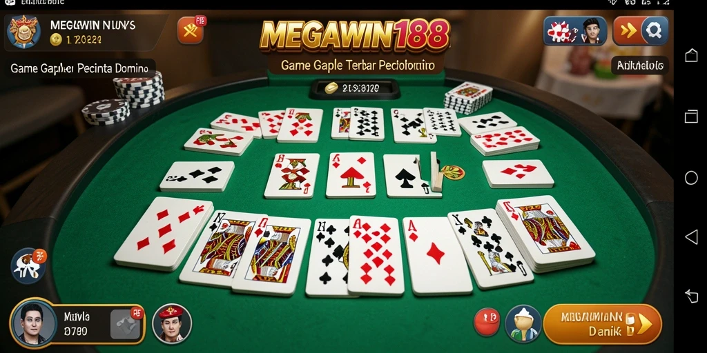 Screenshot gameplay MEGAWIN188 menampilkan aksi seru permainan Gaple.