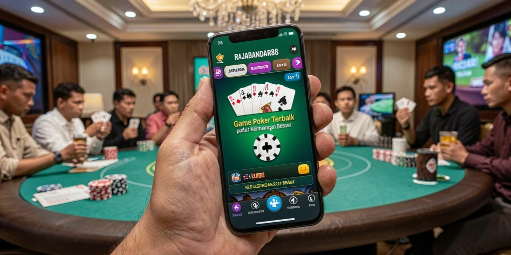 Screenshot dari gameplay seru di RAJABANDAR88 yang menampilkan aksi Poker nyata.