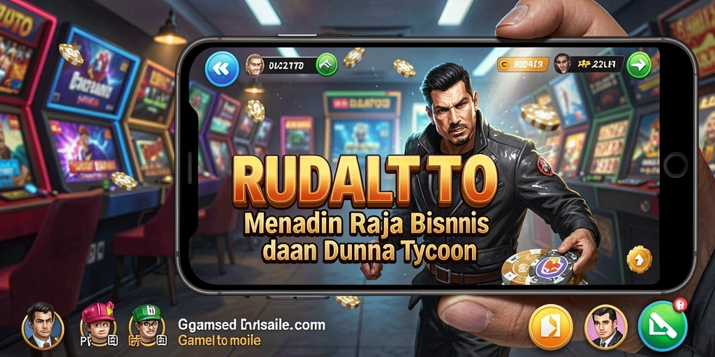 Screenshot gameplay RUDALTOTO menampilkan tantangan manajemen bisnis.