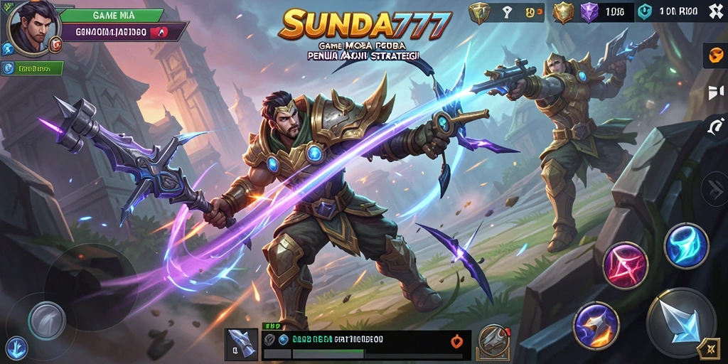 Tampilan action gameplay intens di arena MOBA.
