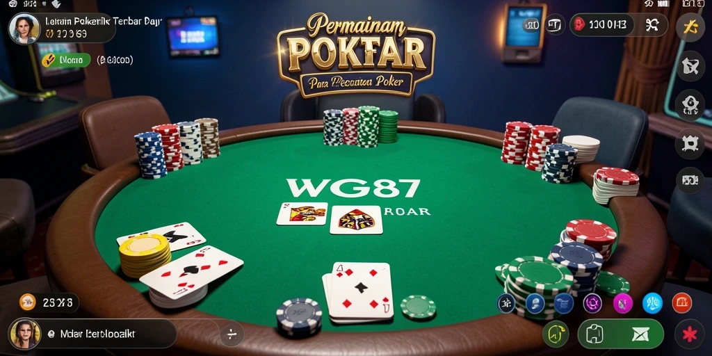 Tampilan menarik dari gameplay WG87 yang memukau para pemain poker.